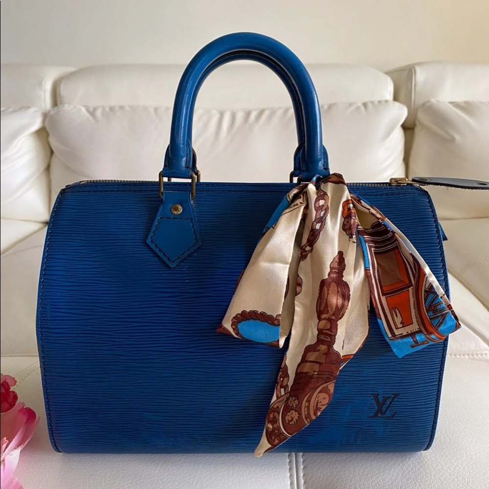 Louis Vuitton Speedy 25 Blue Epi Leather
